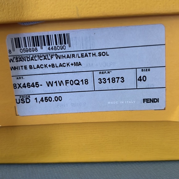 FENDI sandals size 40 EPIC. Suede and fur, peep toe - Picture 7 of 10